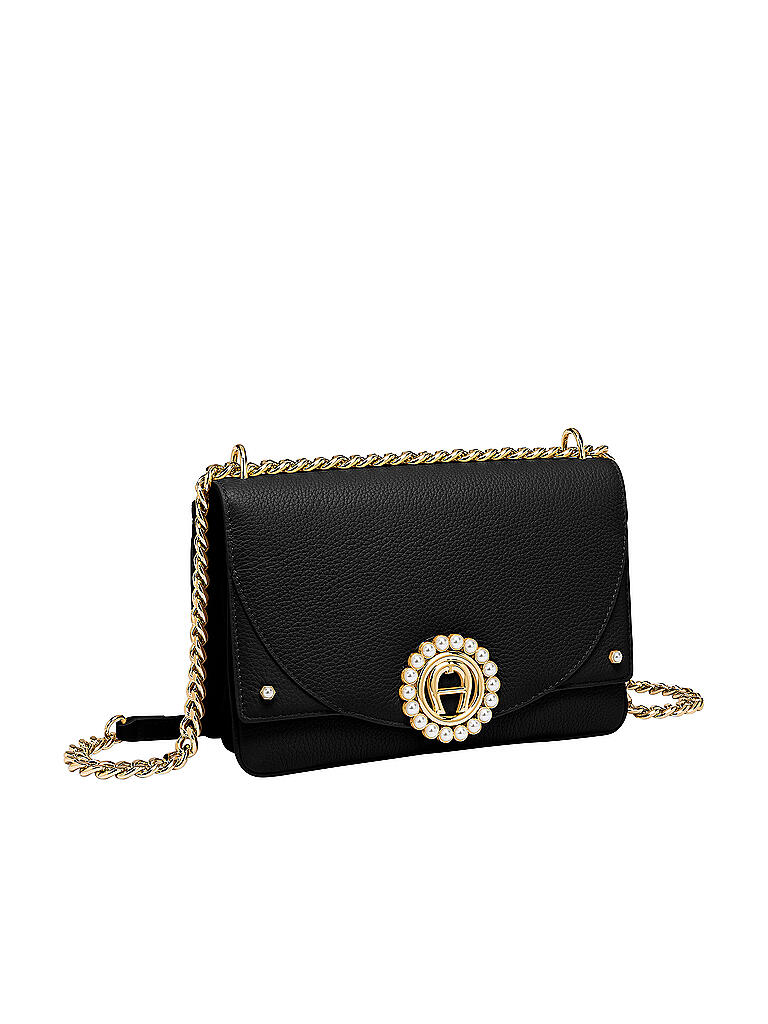 AIGNER | Ledertasche - Umhängetasche Diadora S | schwarz