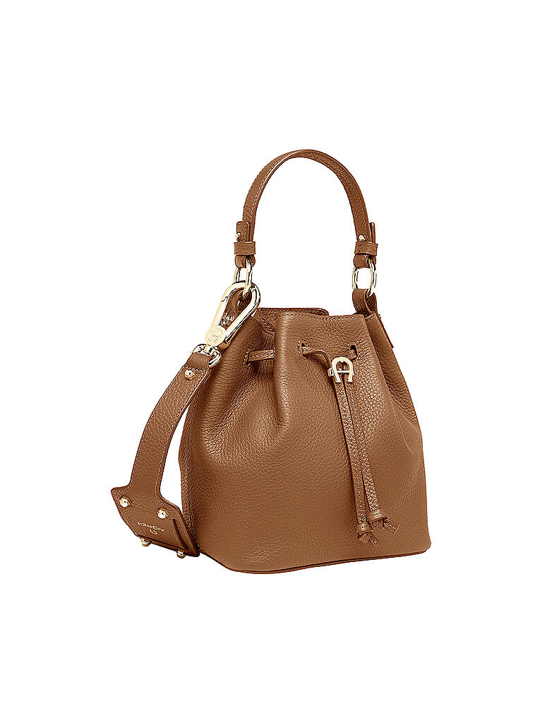 AIGNER | Ledertasche -Bucket Bag Tara S | braun