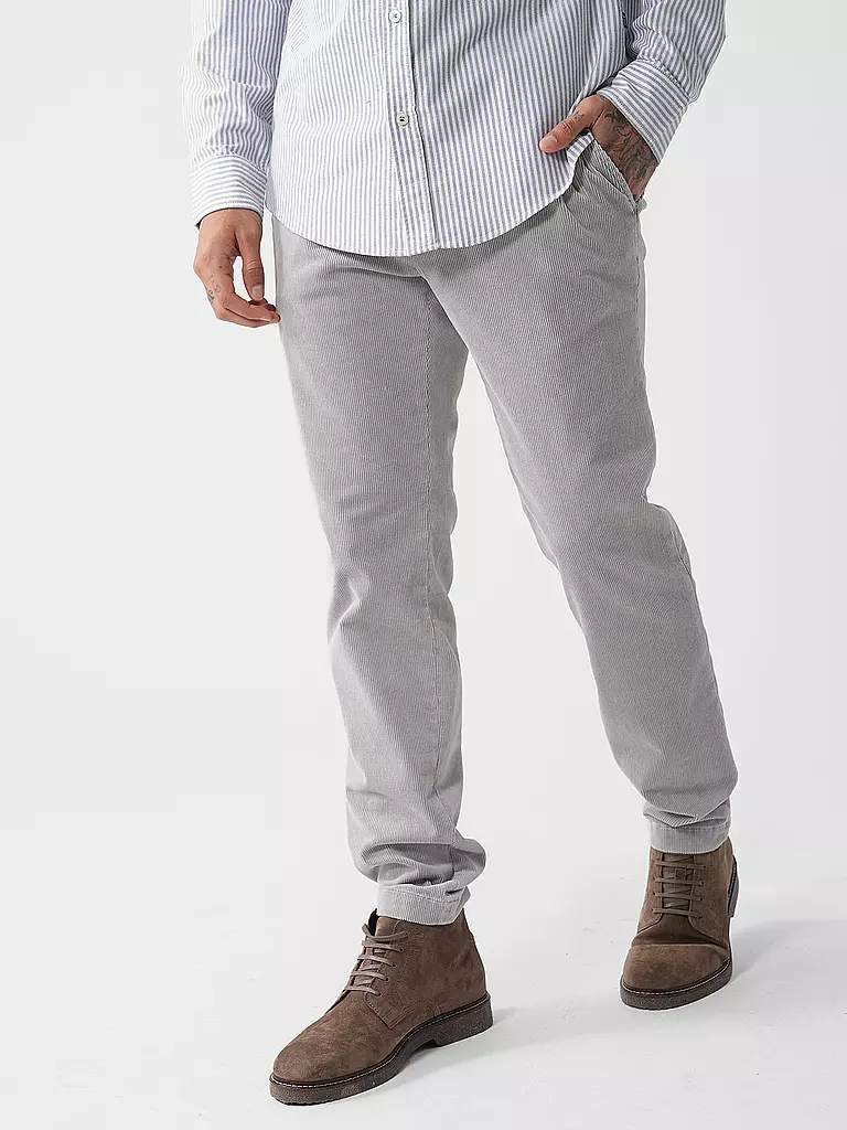 ALBERTO | Cordhose Slim Fit | hellgrau