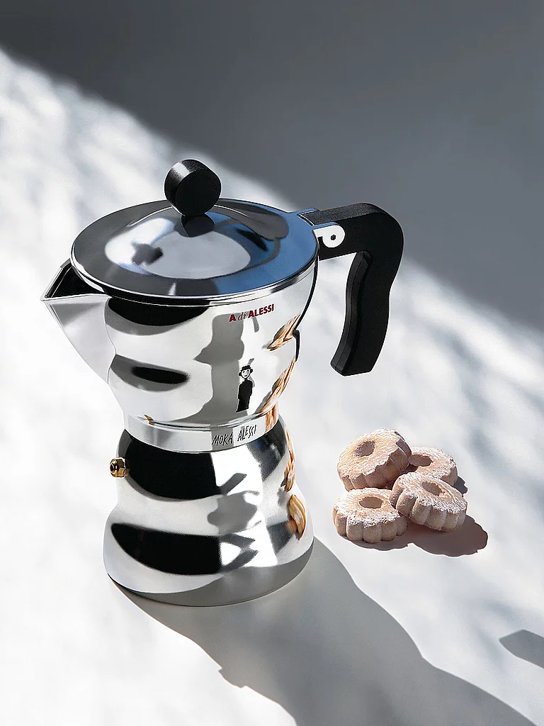 Espressomaschine Moka-Alessi - Aluminium / 6 Tassen silber baby 3
