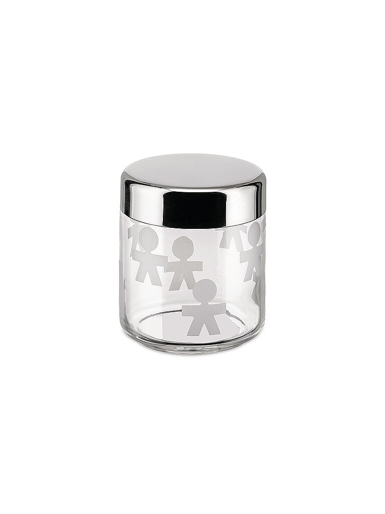 ALESSI Vorratsdose aus Glas GIROTONDO 0,75L Edelstahl silber
