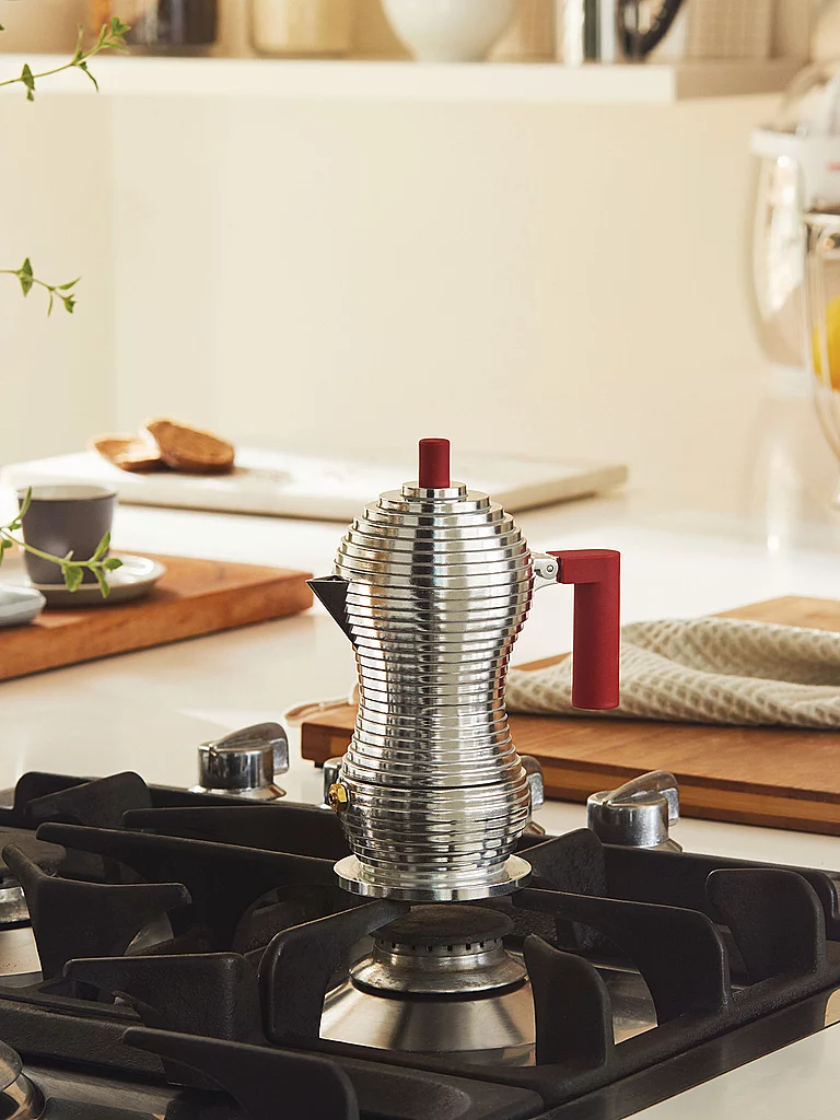 Alessi Pulcina 6 Cup Espresso Maker Red