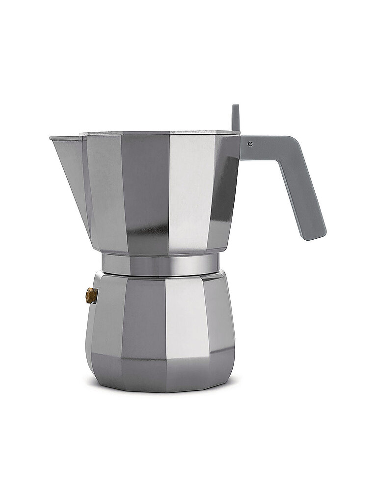 ALESSI Espressomaschine Moka 6 Tassen grau