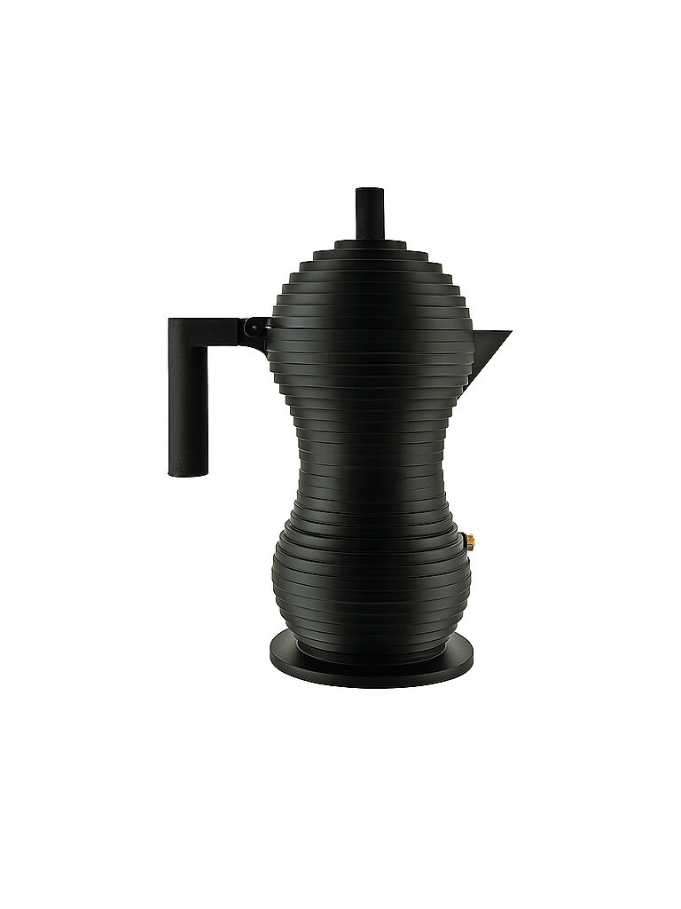 ALESSI Espressomaschine Pulcina Black Alu/Schwarz 6 Tassen schwarz