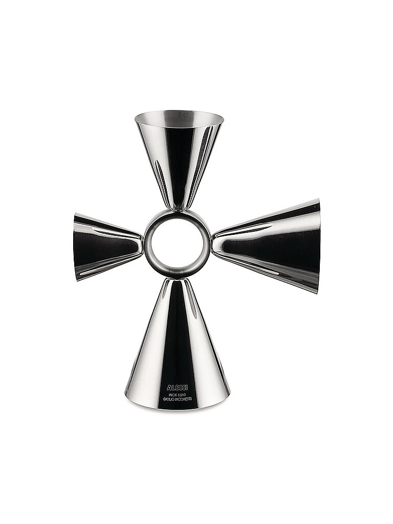ALESSI Bar Messbecher Quadri Combo Jigger Edelstahl silber