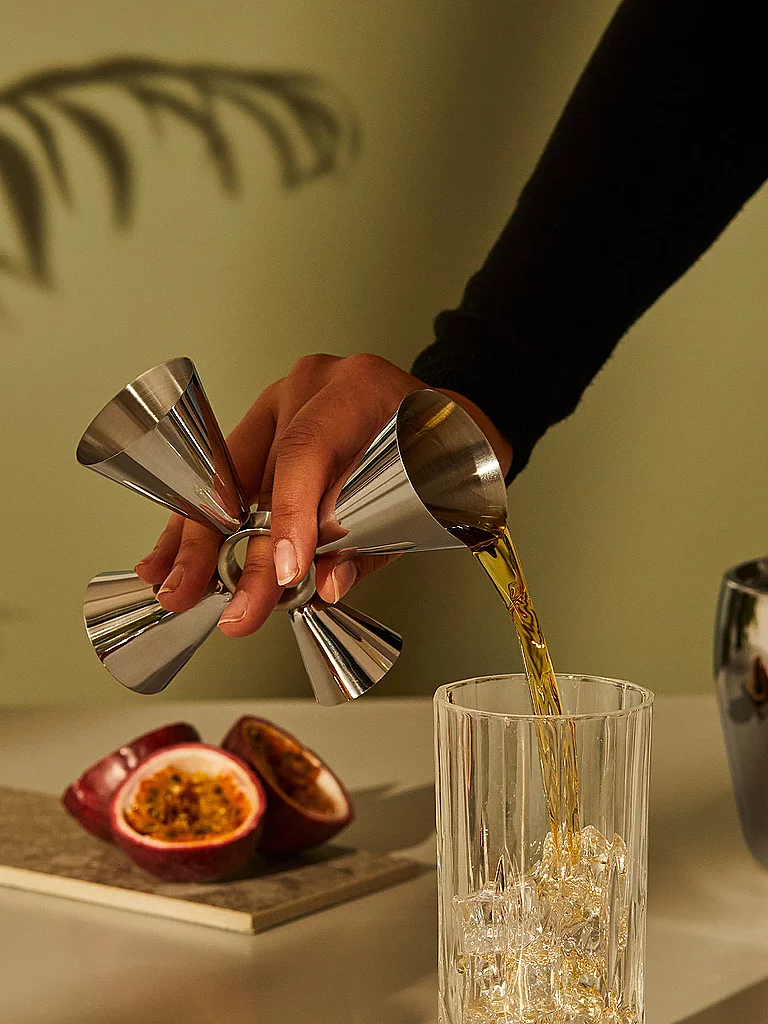 ALESSI Bar Messbecher Quadri Combo Jigger Edelstahl silber