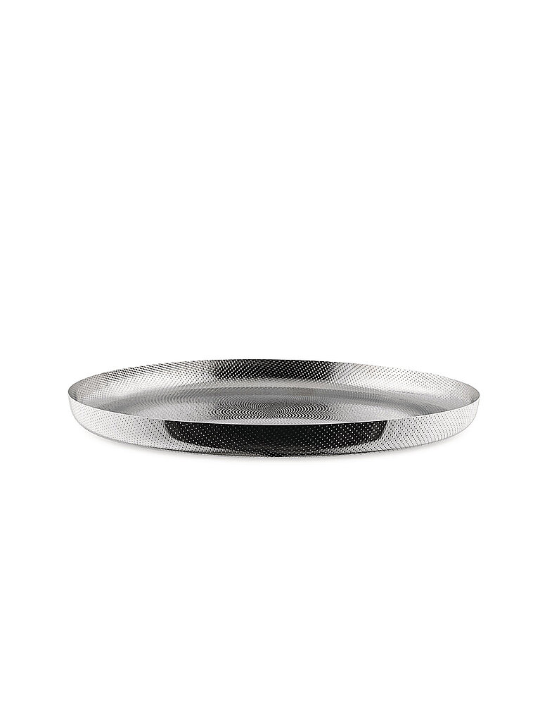 ALESSI Tablett mit Reliefstruktur 35cm Edelstahl silber