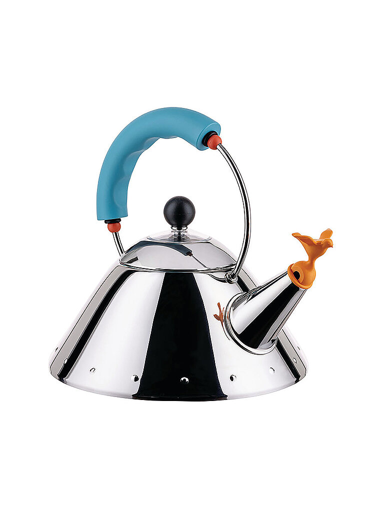 ALESSI Wasserkessel 1l Edelstahl / Blau silber
