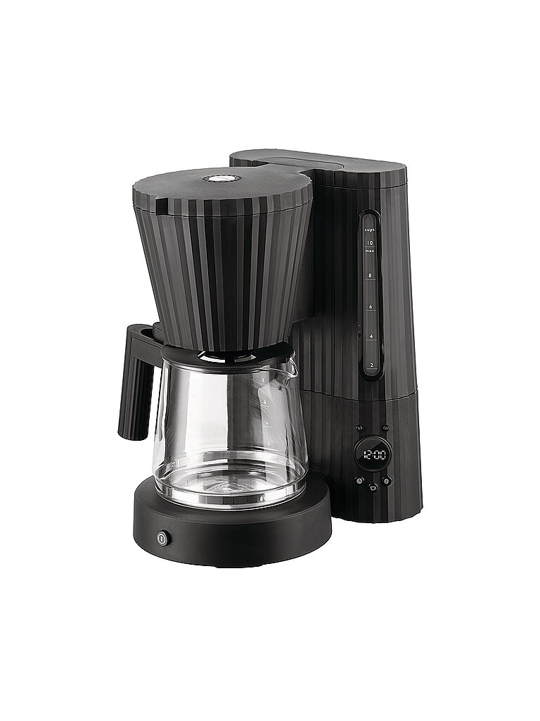 ALESSI Filterkaffeemaschine Plisse 1,5l Schwarz schwarz
