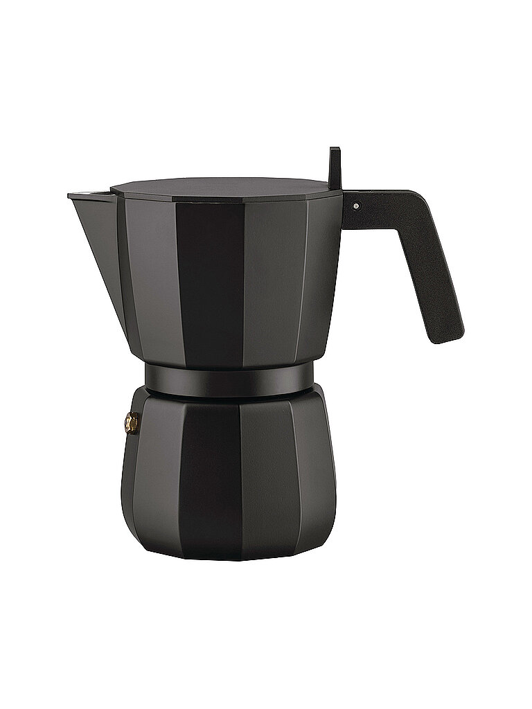 ALESSI Espressomaschine Moka 6 Tassen Schwarz schwarz