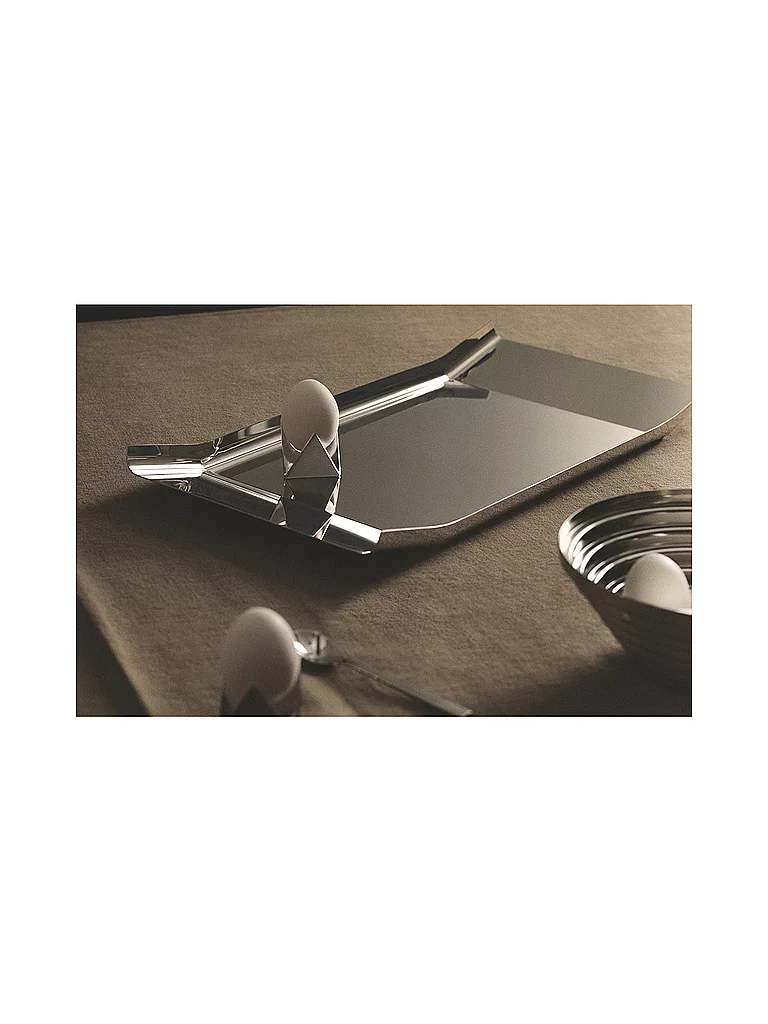 Alessi Tablett eckig ARRAN Edelstahl silber baby 2