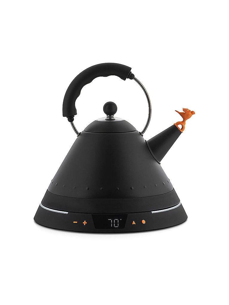 ALESSI Elektrischer Wasserkocher 1,5l Michael Graves Edelstahl Schwarz  schwarz