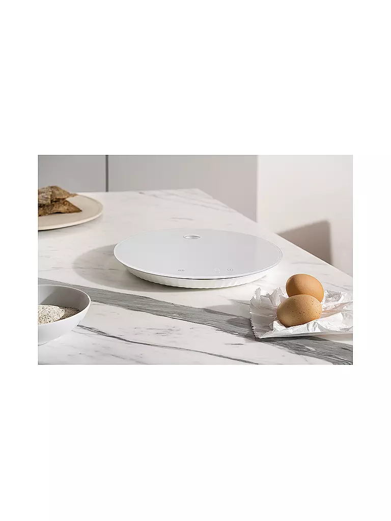 ALESSI | Digitale Küchenwaage Plisse Thermoplastisches Harz / Weiss | dunkelgrün