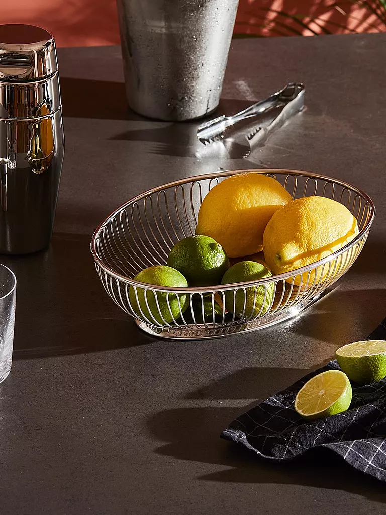 ALESSI | Drahtkorb oval 28cm | silber
