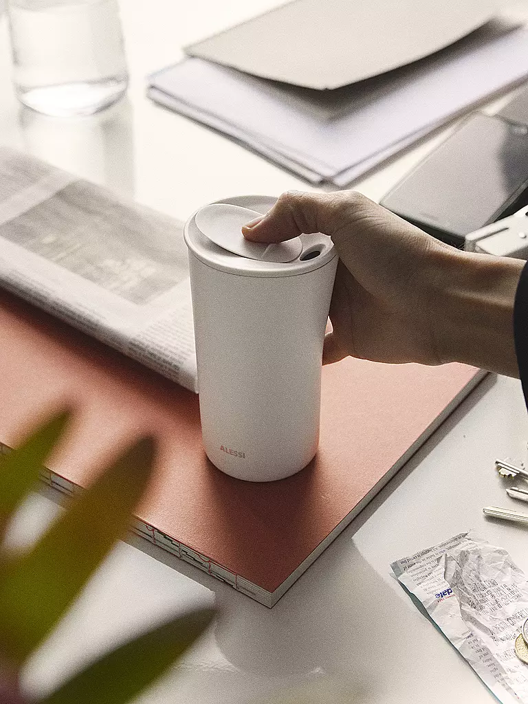 ALESSI | Isolierbecher - Thermosbecher BURI Creme | dunkelgrün