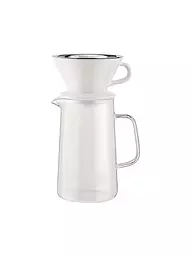 ALESSI | Kaffee Set 3-tlg SLOW COFFEE Glas/Weiss/Edelstahl | Transparent