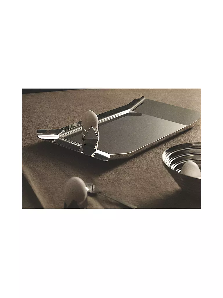 ALESSI | Tablett eckig ARRAN Edelstahl | silber