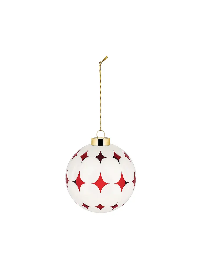 ALESSI | Weihnachtsbaumkugel 9cm DELIGHT Weiss/Rot | rot