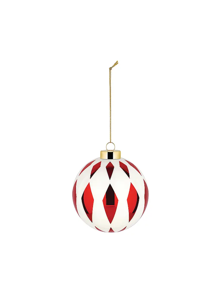 ALESSI | Weihnachtsbaumkugel 9cm DELIGHT Weiss/Rot | rot