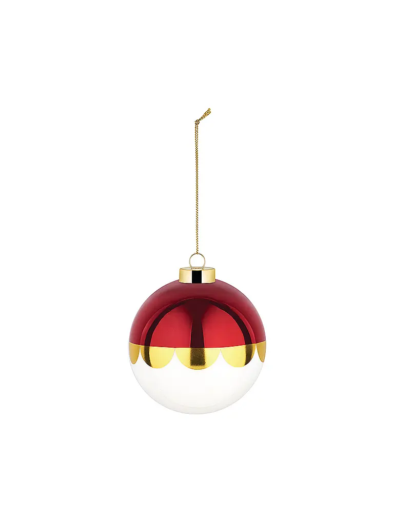 ALESSI | Weihnachtsbaumkugel 9cm DELIGHT Weiss/Rot | rot