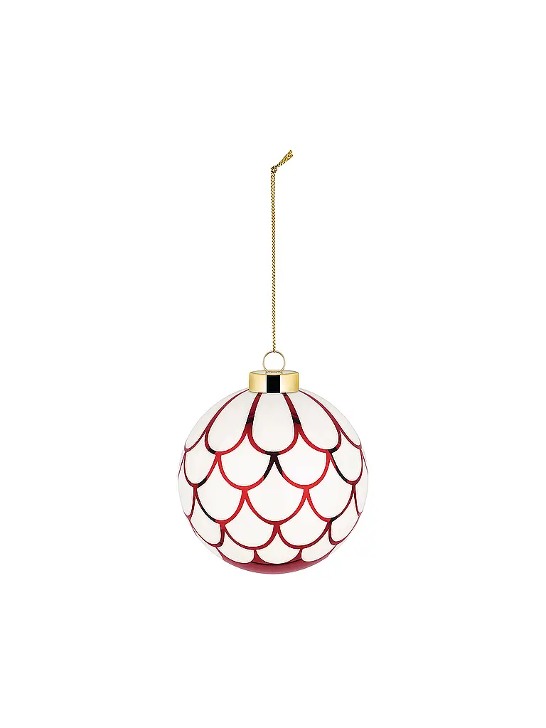 ALESSI | Weihnachtsbaumkugel 9cm DELIGHT Weiss/Rot | rot