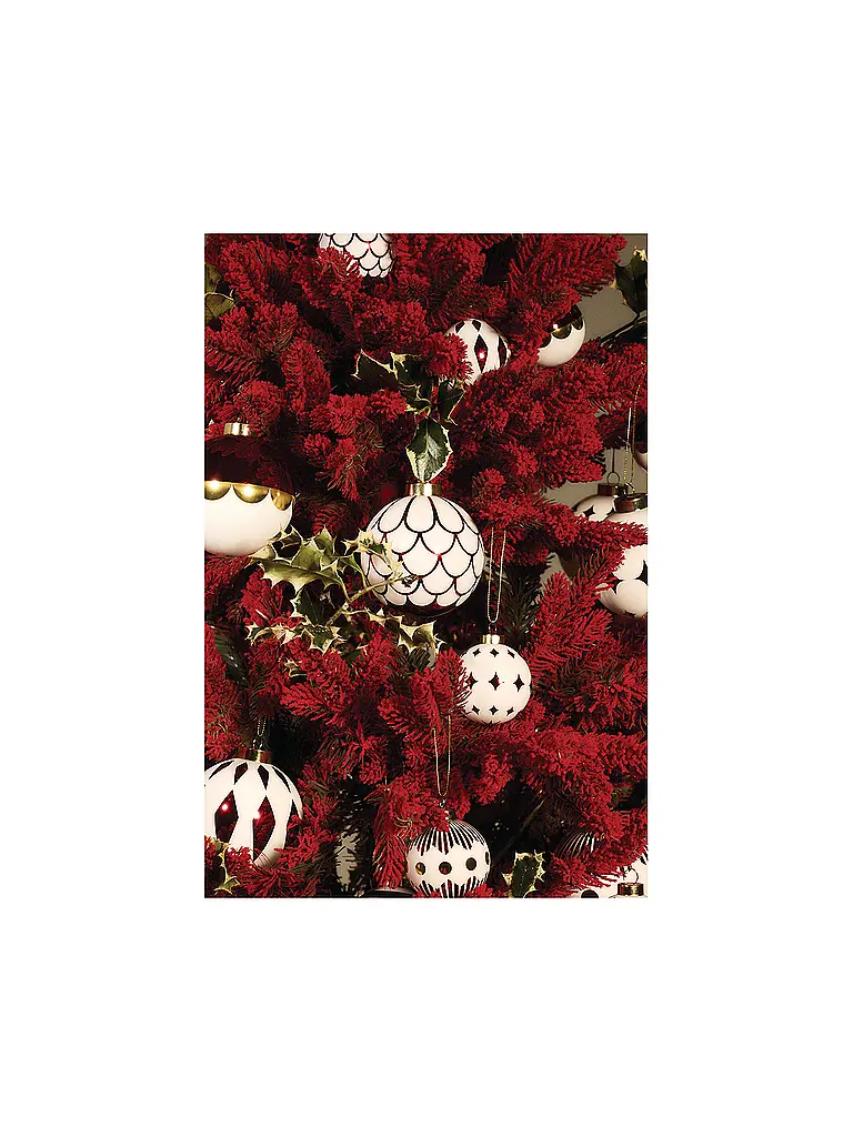ALESSI | Weihnachtsbaumkugel 9cm DELIGHT Weiss/Rot | 