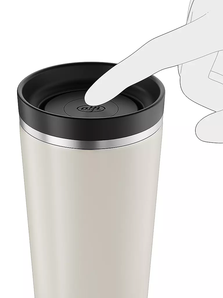 ALFI | Coffee to go-Becher 0,38l MUG PRO Matt Beige | silber