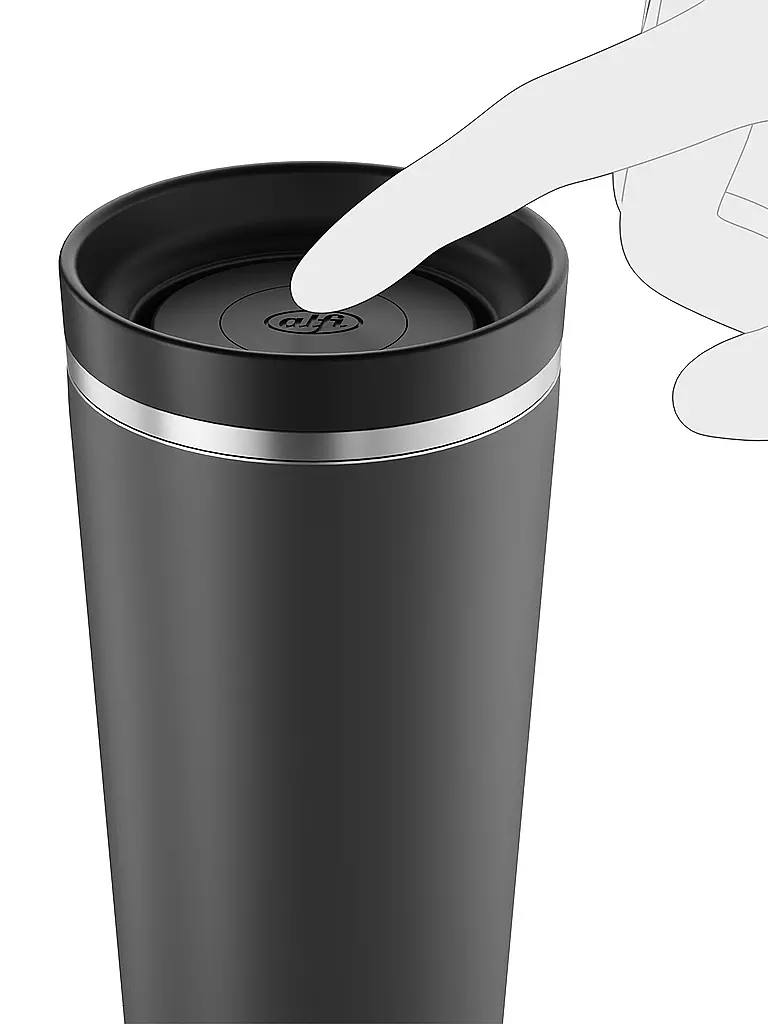 ALFI | Coffee to go-Becher 0,38l MUG PRO Matt Schwarz | silber