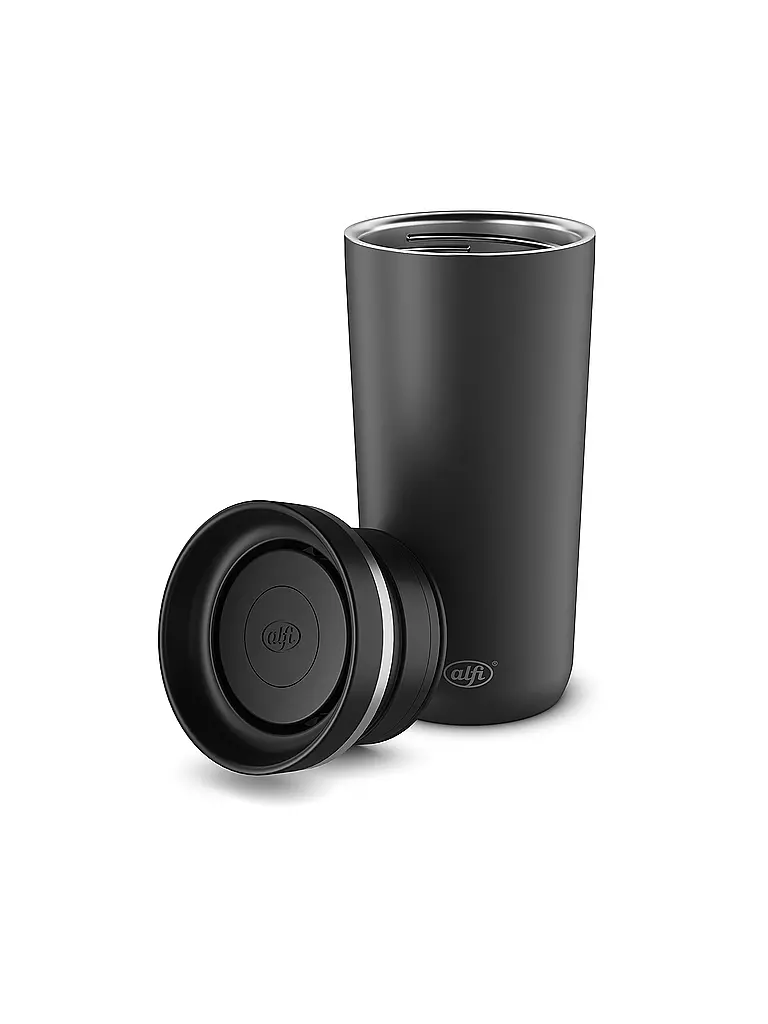 ALFI | Coffee to go-Becher 0,38l MUG PRO Matt Schwarz | silber