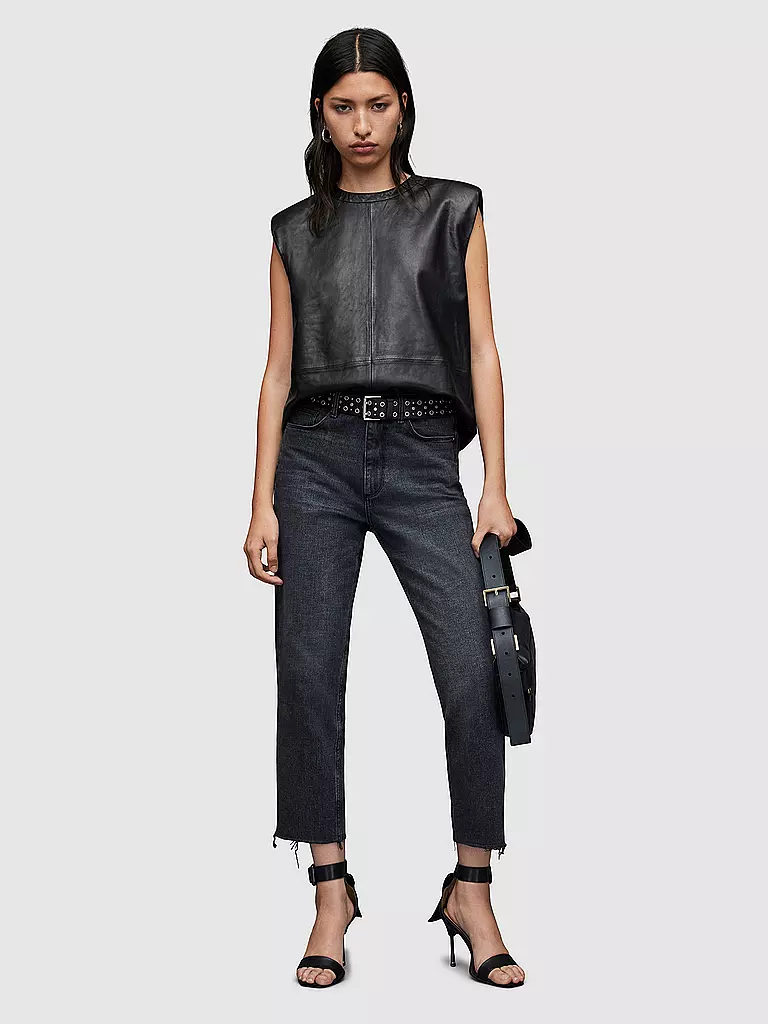 ALLSAINTS | Ledertop MIKA | schwarz