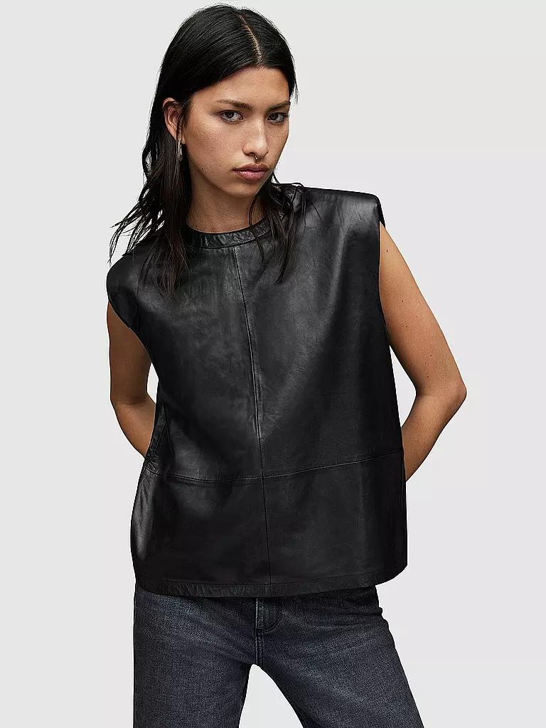ALLSAINTS | Ledertop MIKA | schwarz