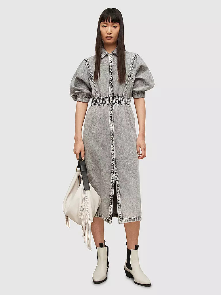 ALLSAINTS | Maxikleid Jeanskleid Osa  | grau