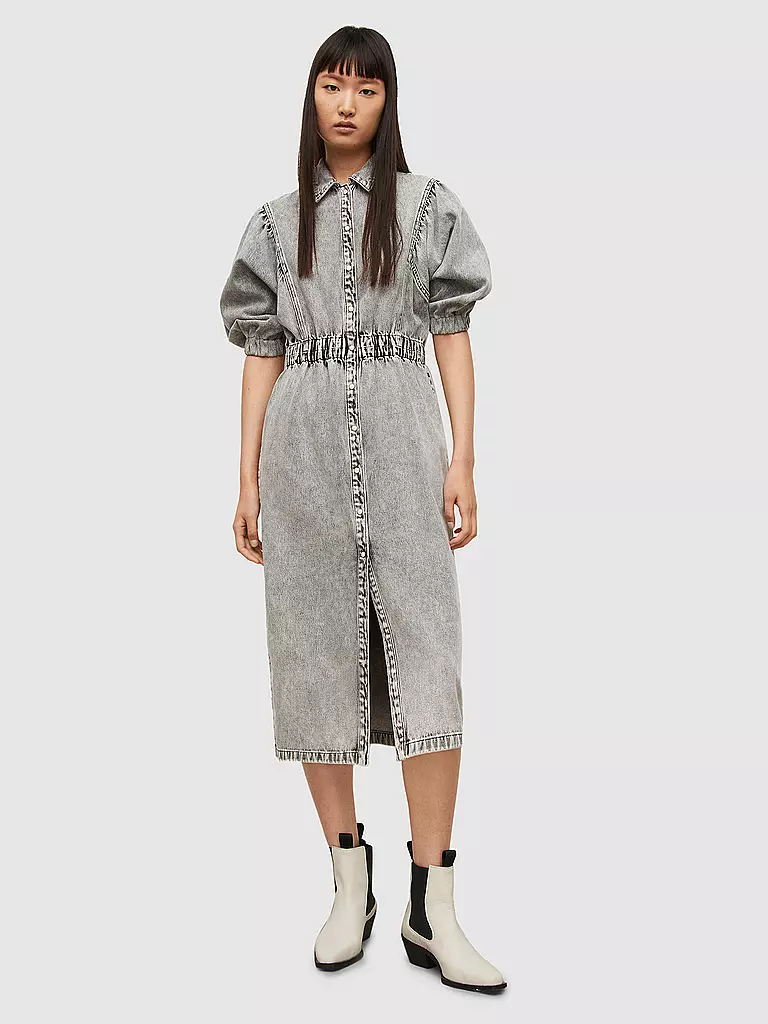 ALLSAINTS | Maxikleid Jeanskleid Osa  | grau