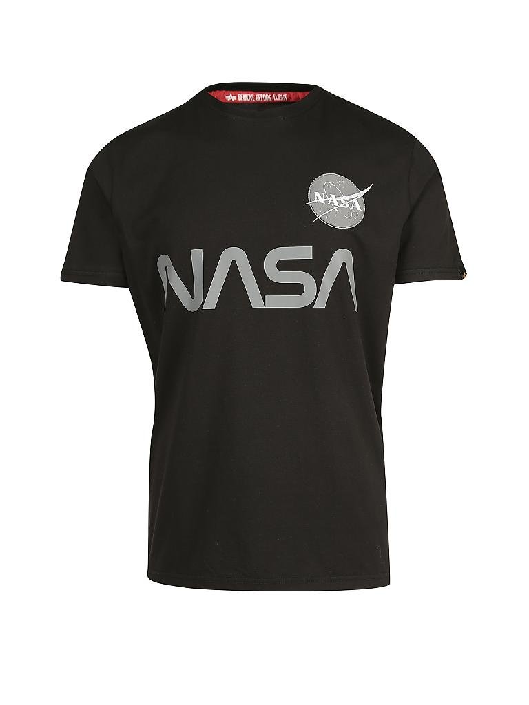 ALPHA INDUSTRIES | T-Shirt "NASA Reflective" | schwarz