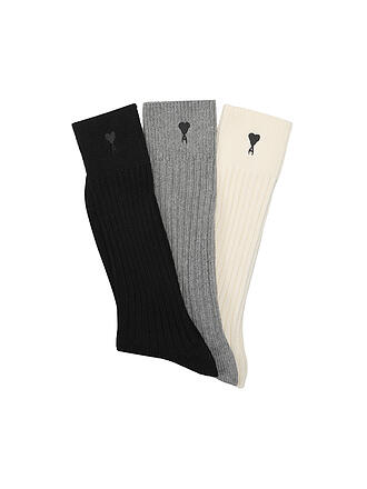 AMI PARIS | Socken 3er Pkg. ecru / grey / black