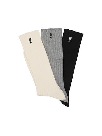 AMI PARIS | Socken 3er Pkg. ADC Blanc/Gris//Noir