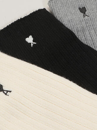 AMI PARIS | Socken 3er Pkg. ADC Blanc/Gris//Noir