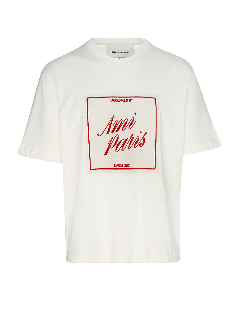 AMI PARIS T-Shirt creme M herren