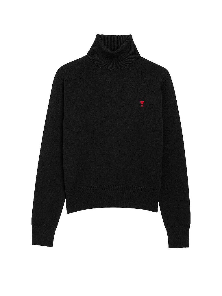 AMI PARIS Rollkragenpullover  schwarz | M
