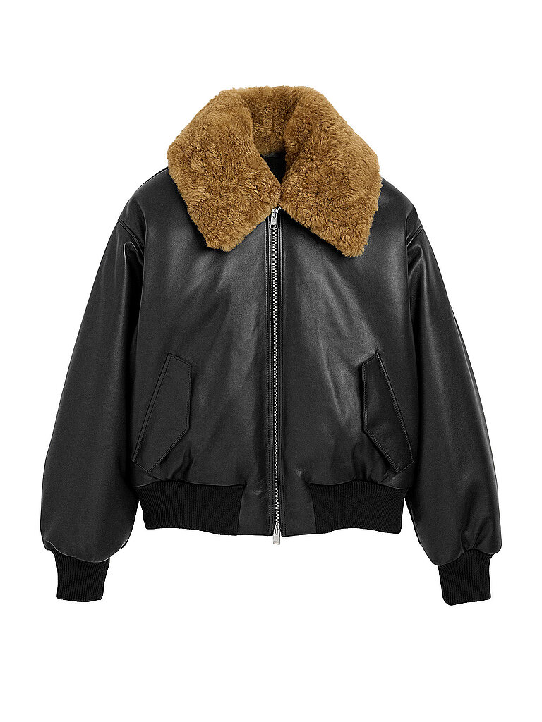 AMI PARIS Lederjacke schwarz | S