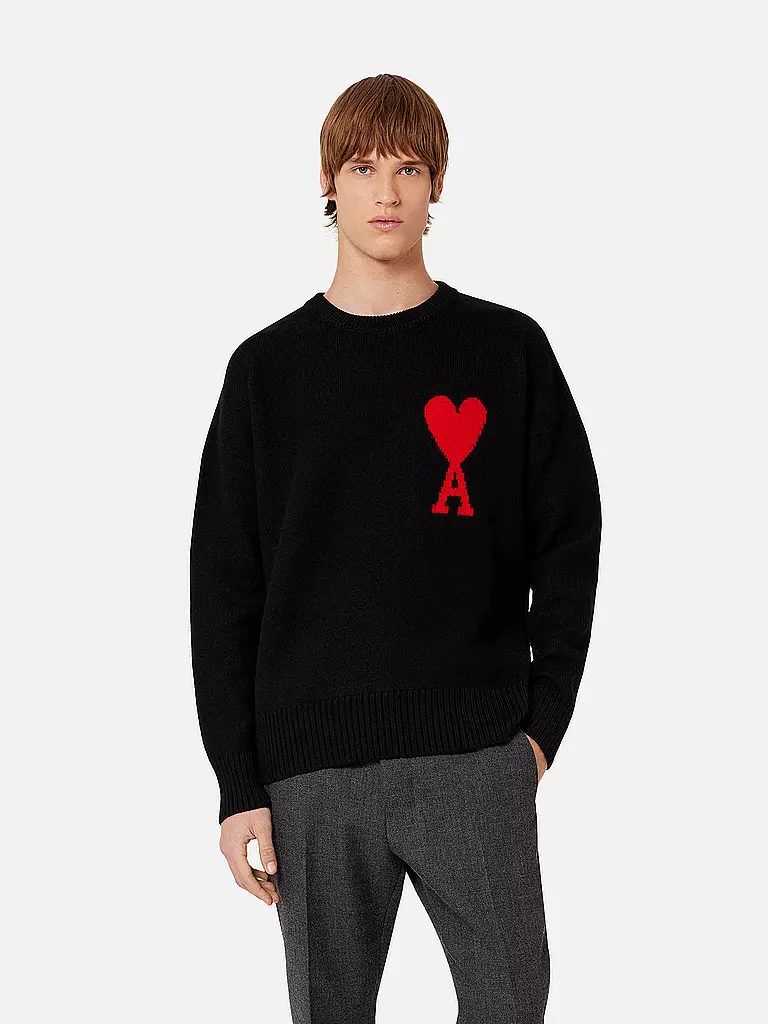 AMI PARIS | Pullover AMI DE COEUR | schwarz