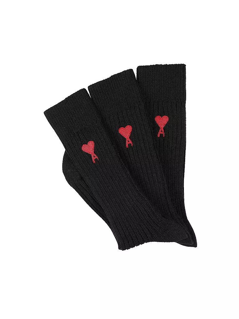 AMI PARIS | Socken 3-er Pkg black | schwarz