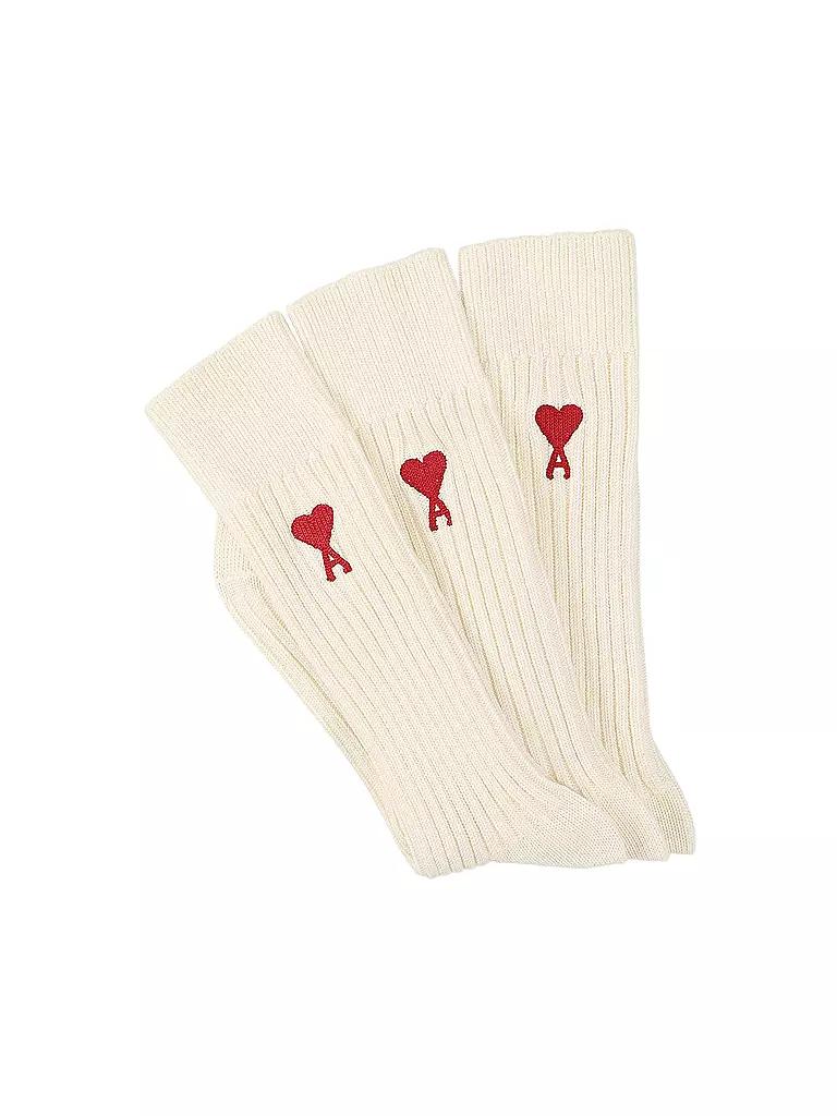 AMI PARIS | Socken 3-er Pkg off white | creme