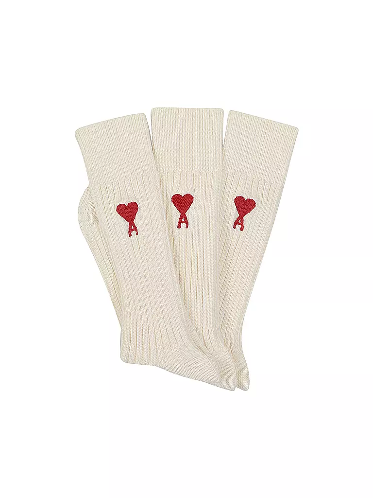 AMI PARIS | Socken 3-er Pkg off white | creme