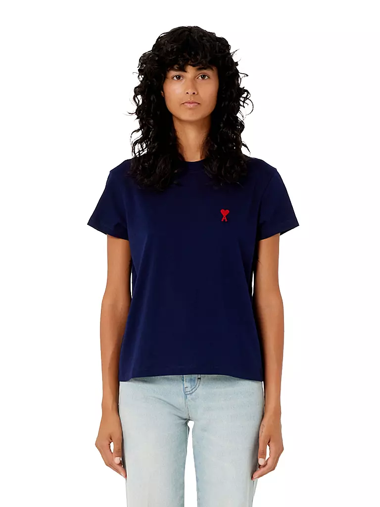 AMI PARIS | T-Shirt AMI DE COEUR | blau