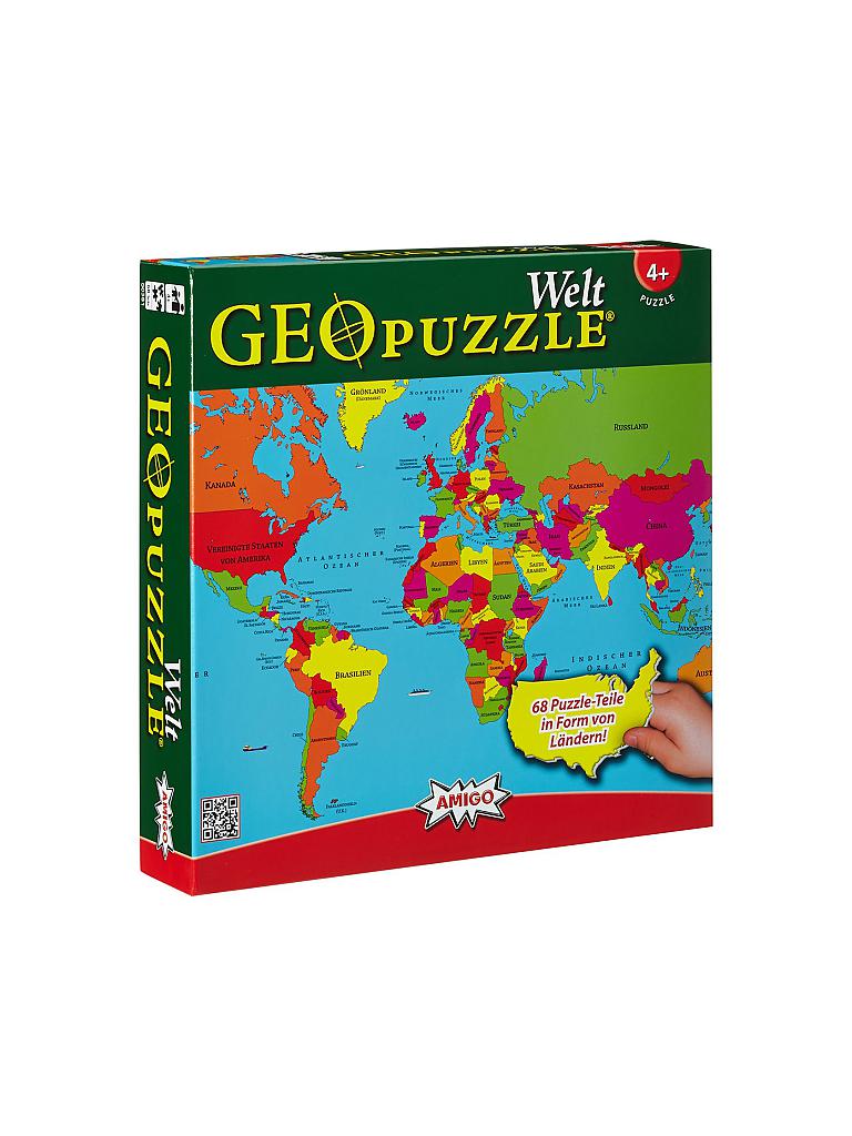 AMIGO | Geo Puzzle - Welt | keine Farbe