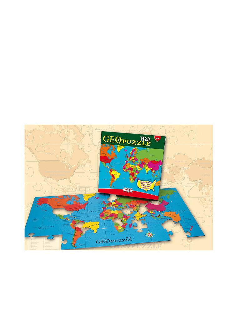 AMIGO | Geo Puzzle - Welt | keine Farbe