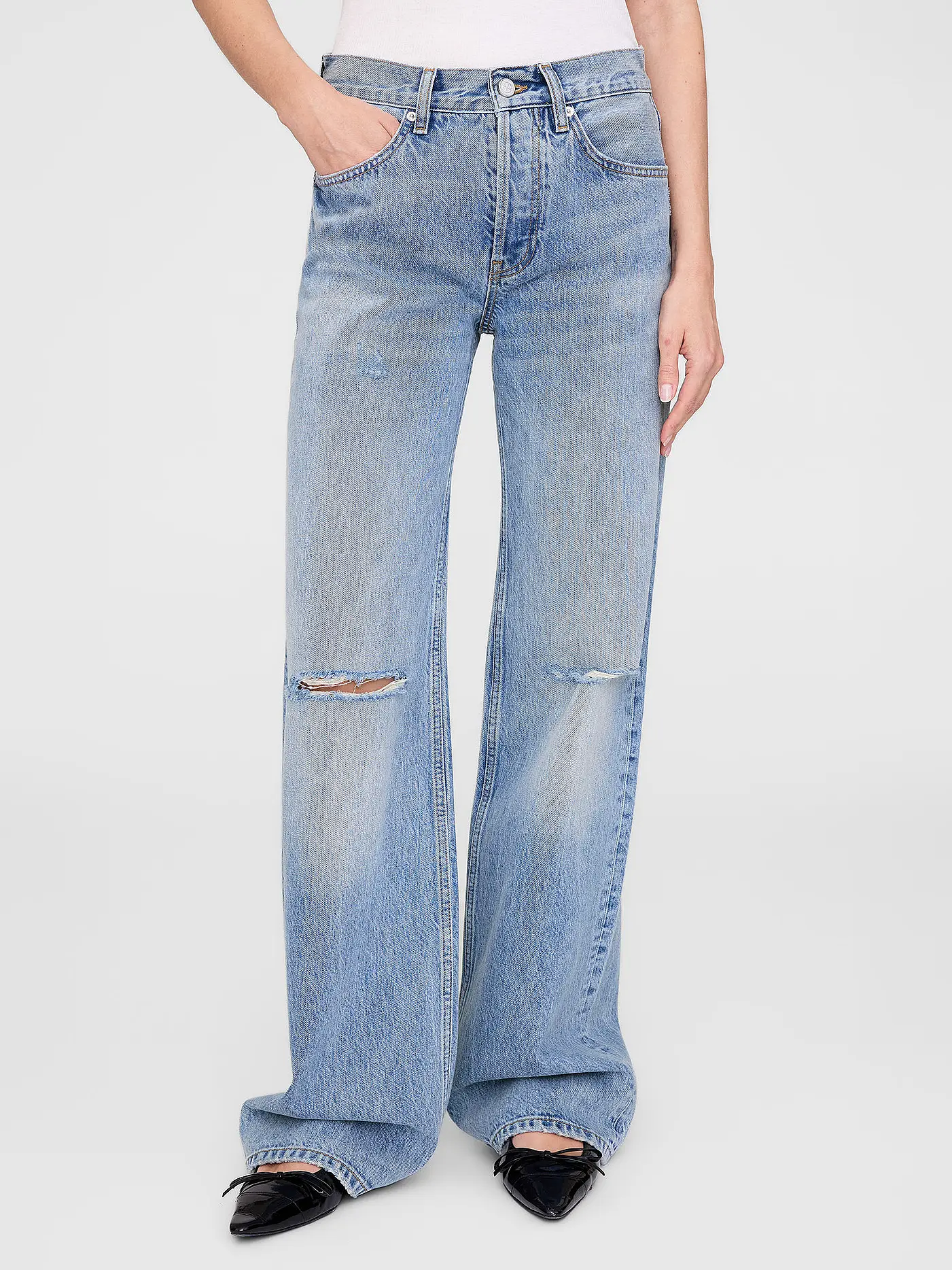 ANINE BING | Jeans Wide Leg HUGH JEAN | blau