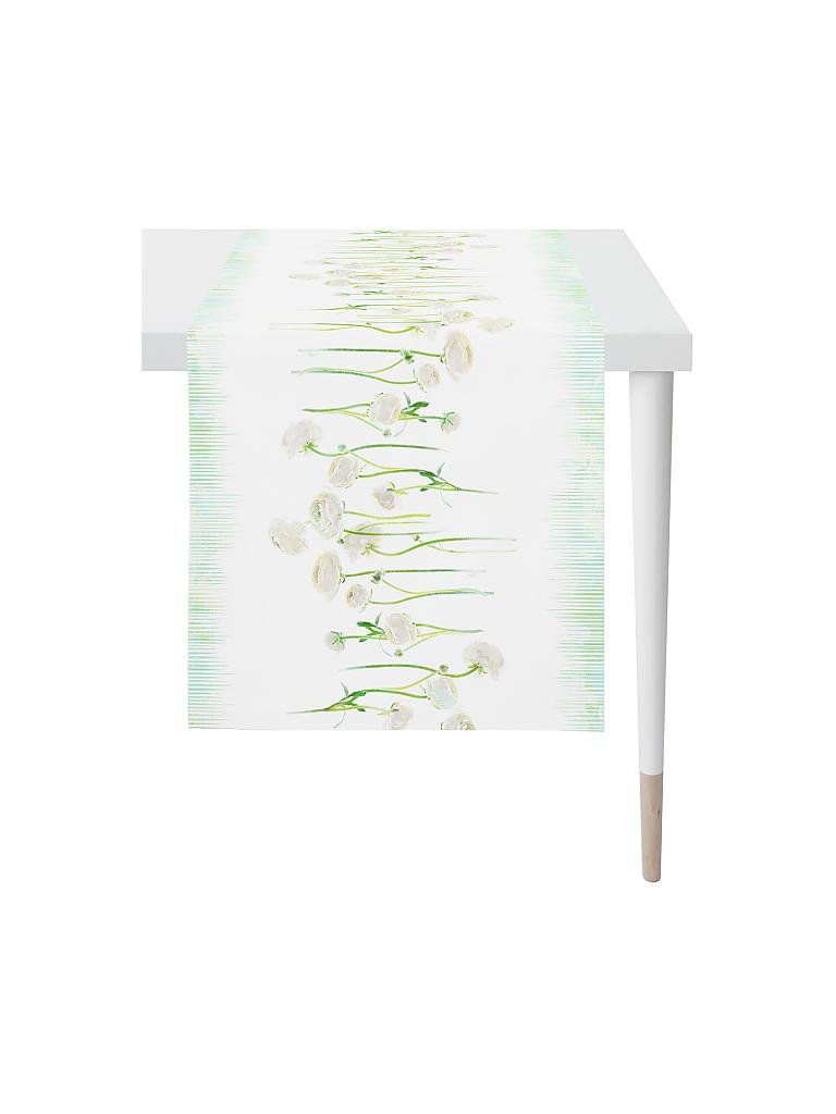 APELT | Tischläufer "Springtime" 45x135cm (Weiss) | weiß