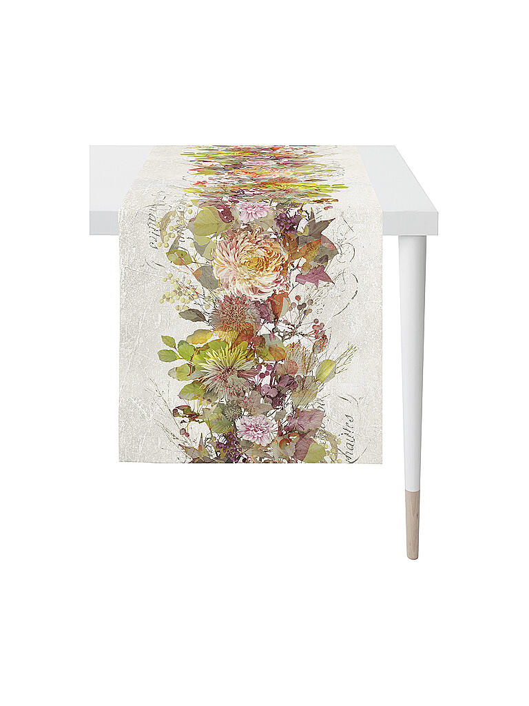 APELT | Tischläufer 46x135cm Herbstzeit Braun Blumen | bunt